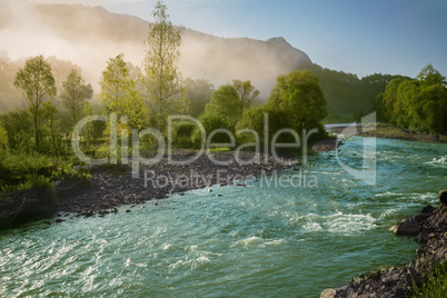 Fog on the river