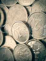 Retro look Euro coins background