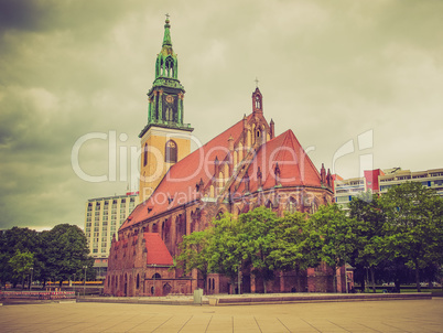 Retro look Marienkirche in Berlin