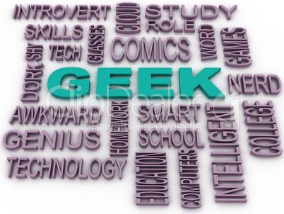 3d imagen Geek Word Cloud Concept