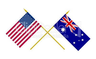 Flags, Australia and USA