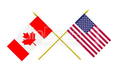 Flags, USA and Canada