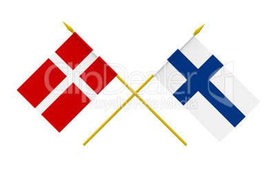 Flags, Denmark and Finland