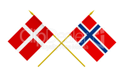 Flags, Denmark and Norway