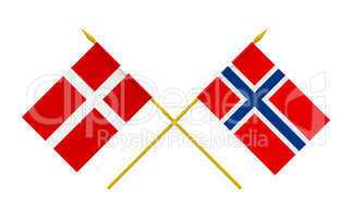 Flags, Denmark and Norway
