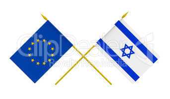 Flags, Israel and European Union