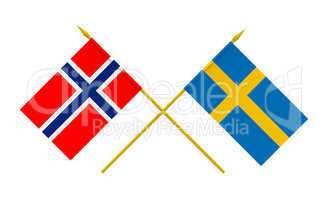 Flags, Norway and Sweden
