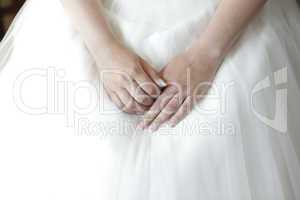 wedding dress with hands
