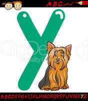 letter y for yorkshire terrier dog