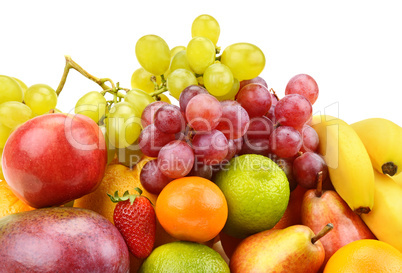 set of fruits isolated on white background