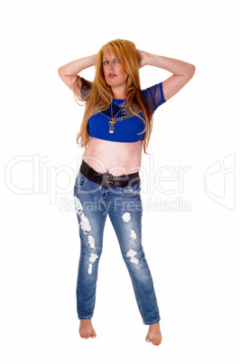 Woman in jeans.