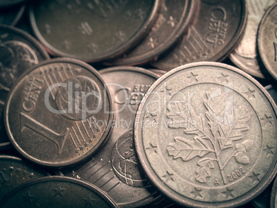 Retro look Euro coins background