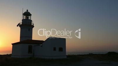 lighthouse with sunset