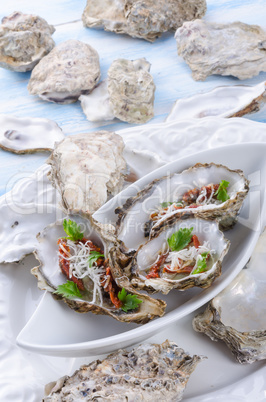 oysters with parmesan and baked tomatoes