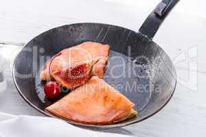 flambéed pancakes with figs and cherries