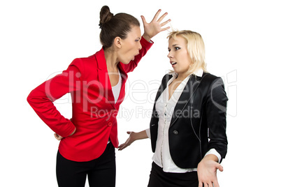 Boss woman yelling at a subordinate