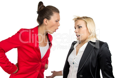Boss woman yelling at an employee