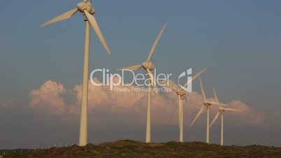time lapse wind turbines generating clean power