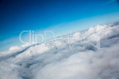 bird's-eye view blue sky with clouds