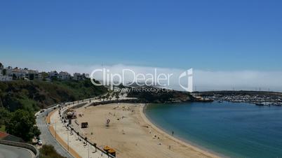 Panoramic View of Resort Town, Bay and Beach, Portugal