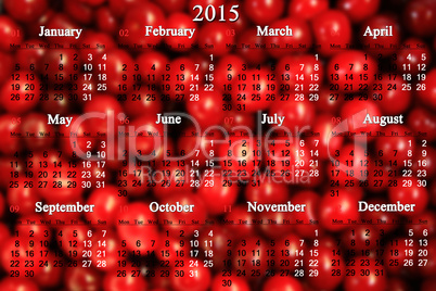 calendar for 2014 - 2017 years with berries of cherry