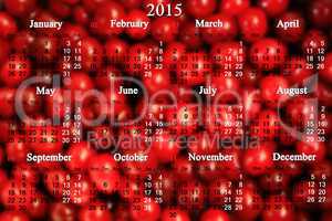 calendar for 2014 - 2017 years with berries of cherry