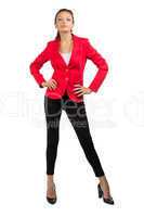 Businesswoman in red jacket