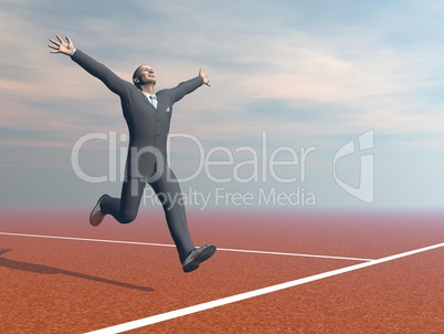 Businessman is winner - 3D render