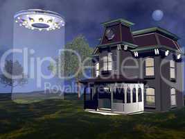 UFO landing - 3D render