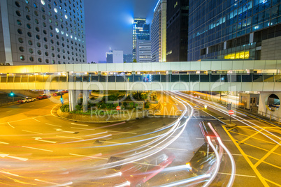 HONG KONG - APRIL 14, 2014: Classic red taxis in downtown at nig