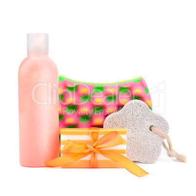 set of toiletries for bathing