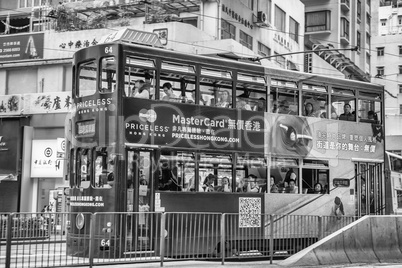 HONG KONG - MAY 11: Double-decker trams. Trams also a major tour
