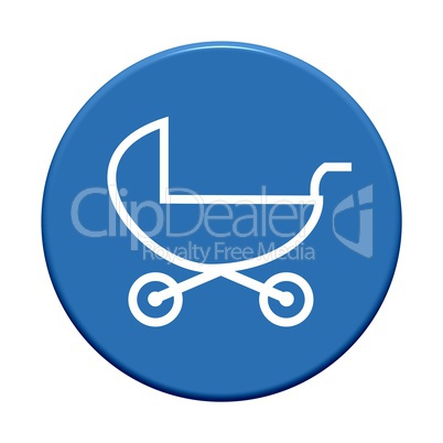 Button rund: Kinderwagen