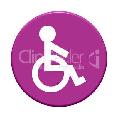 Button rund: Rollstuhl