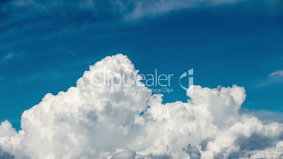 Beautiful Cumulus Clouds on Blue Sky Background, timelapse
