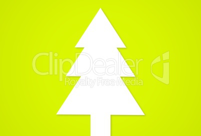 Einfache Weihnachtskarte: Umriss Tannenbaum auf gelb