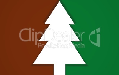 Weihnachtskarte grün-rot mit Tannenbaum