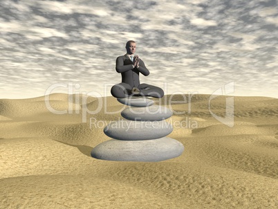 Businessman relaxing - 3D render