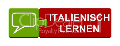 Puzzle Button rot grün: Italienisch lernen