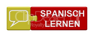 Puzzle Button rot gelb: Spanisch lernen