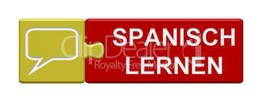 Puzzle Button rot gelb: Spanisch lernen