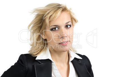 Businesswoman with flowing hair