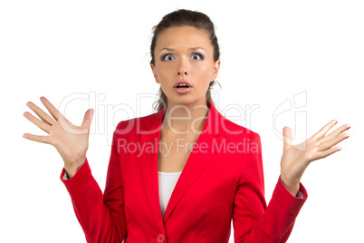 Portrait of surprised business woman