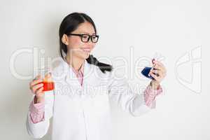 Microbiology student doing liquid sample test