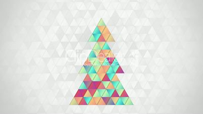 christmas tree shape of colorful triangles loop