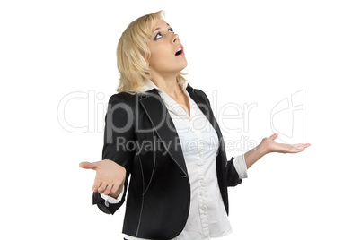 Portrait of surprised business woman