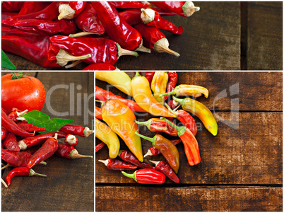 Collage of various chilli peppers