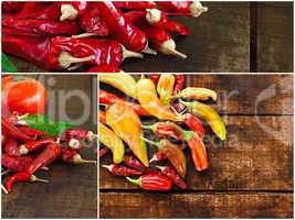 Collage of various chilli peppers