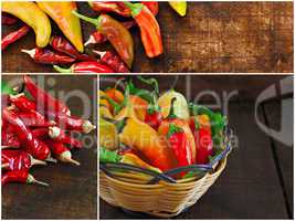 Collage of various chilli peppers