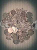 Retro look Euro coins